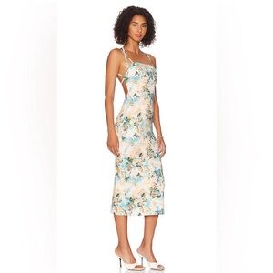 LPA Angelica Midi Dress Cherub Multi Floral Bustier Midi Dress NWT Size S